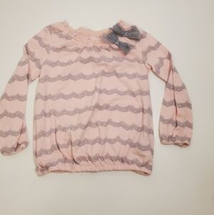 Cherokee 3T Pink/Grey Bow Longsleeve Top